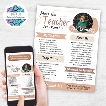 editable abstract bohemian theme meet the teacher flyer newsletter
